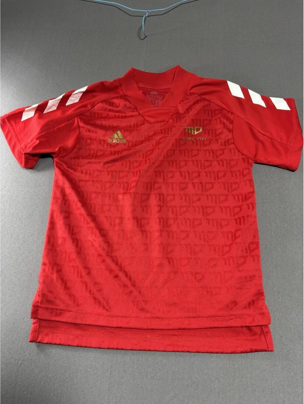adidas Mo Salah Football Jersey Ages 11-12 Red